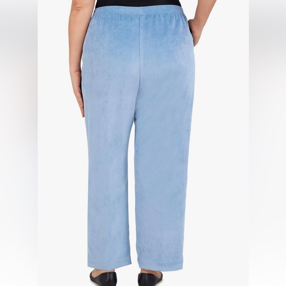 NEW Alfred Dunner Corduroy Pants 14P Comfort Elastic Waist Short Wedgewood Blue - Picture 3 of 11